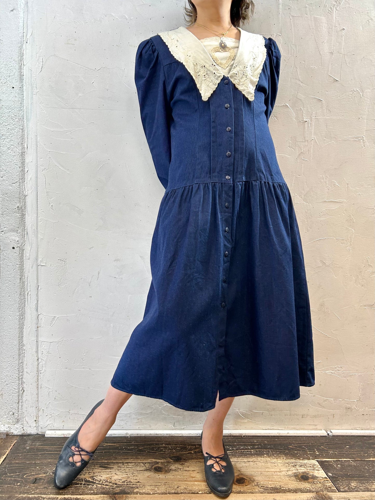 Vintage denim Dress MADE IN USA [H28203]