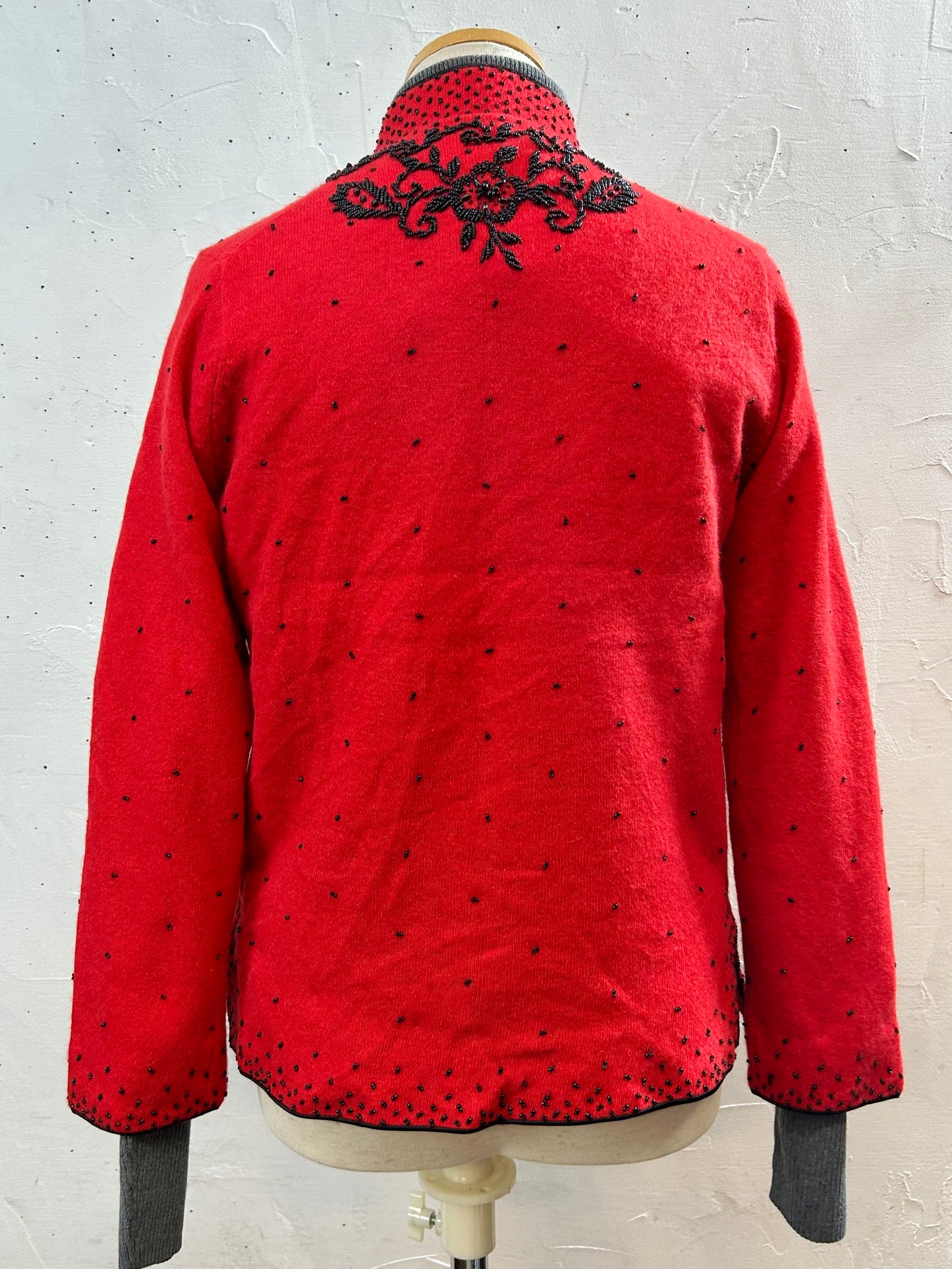 Vintage Beads Embroidered Knit Cardigan [L29062]