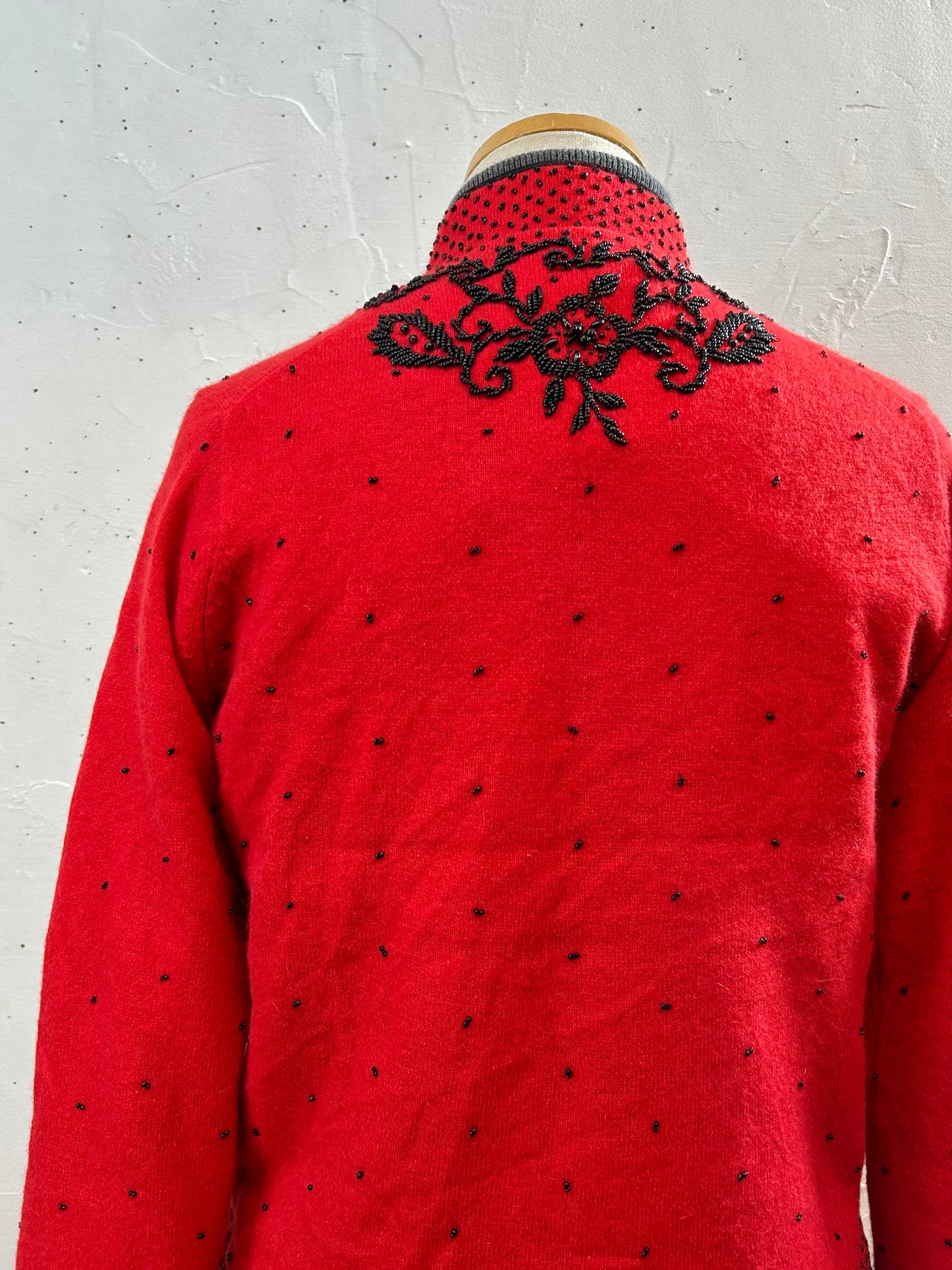 Vintage Beads Embroidered Knit Cardigan [L29062]