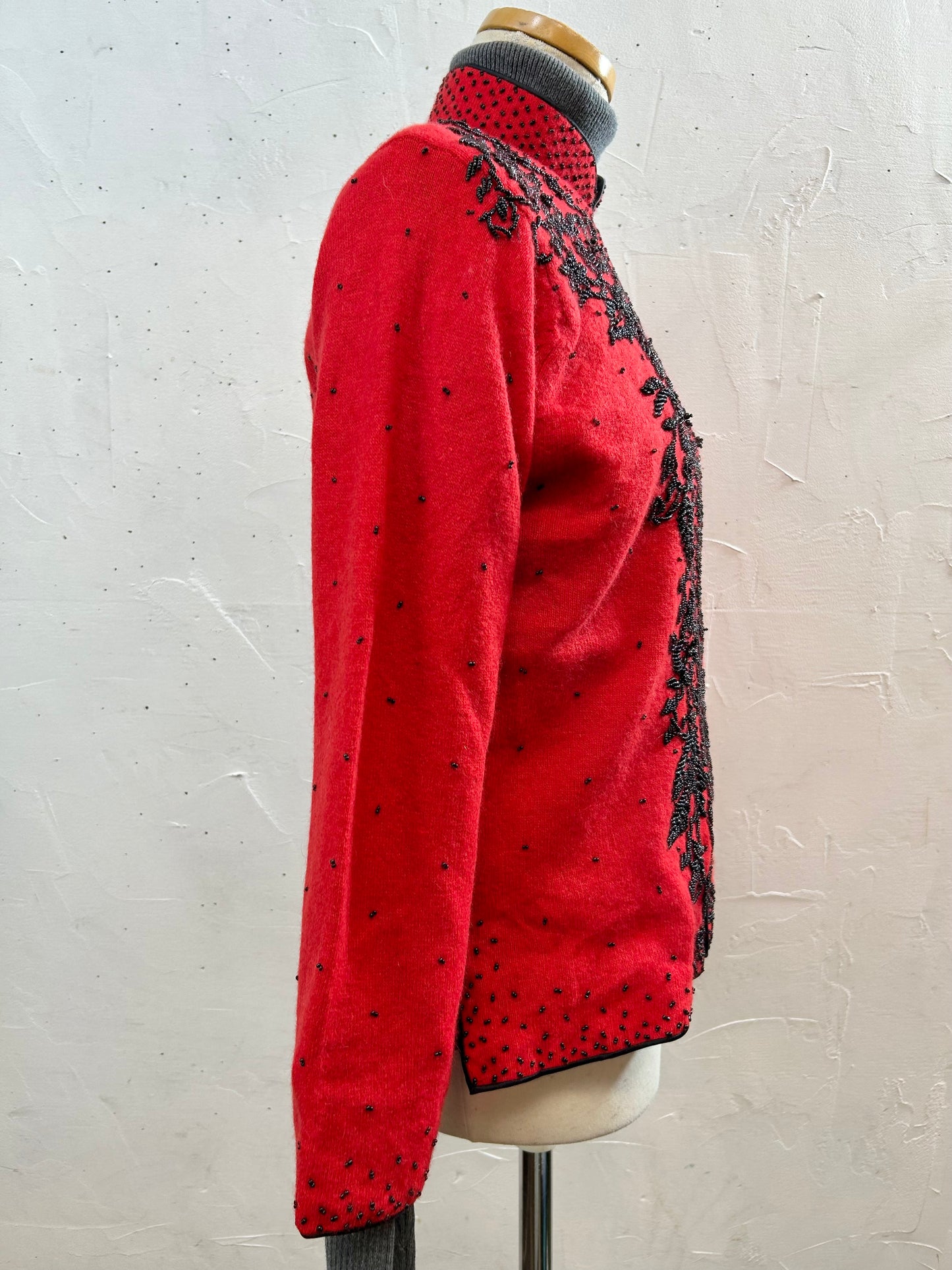 Vintage Beads Embroidered Knit Cardigan [L29062]