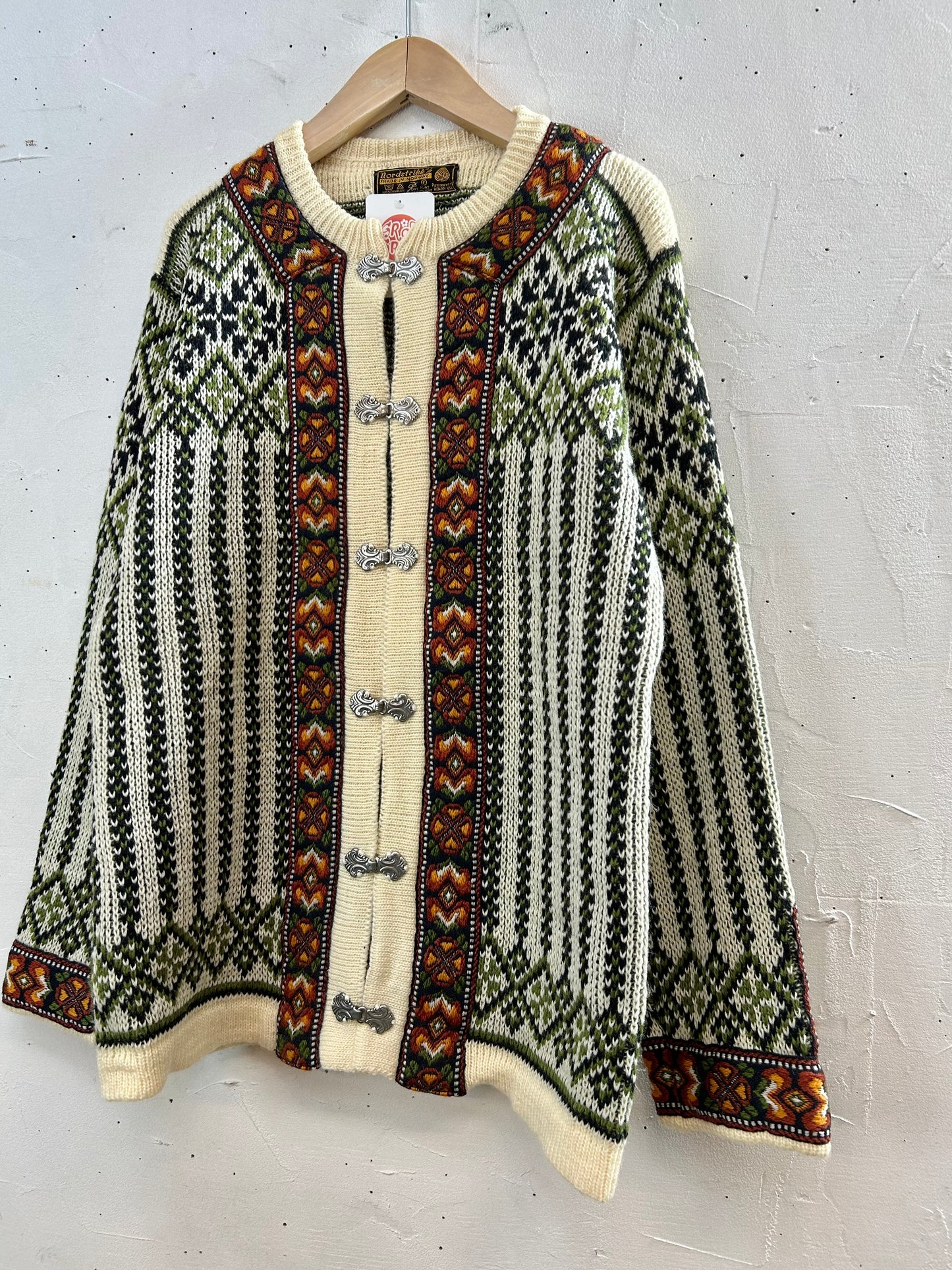 Vintage Nordic Knit Cardigan  MADE IN NORWAY [A29290]