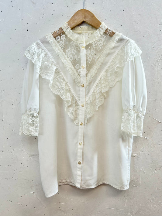 Vintage White Blouse [E30137]
