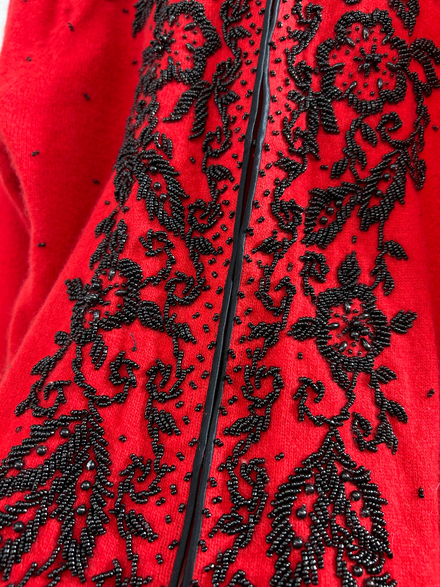 Vintage Beads Embroidered Knit Cardigan [L29062]