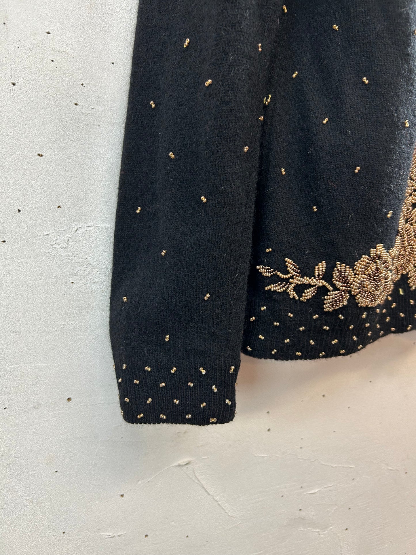 Vintage Beads Embroidered Knit Cardigan [L29061]