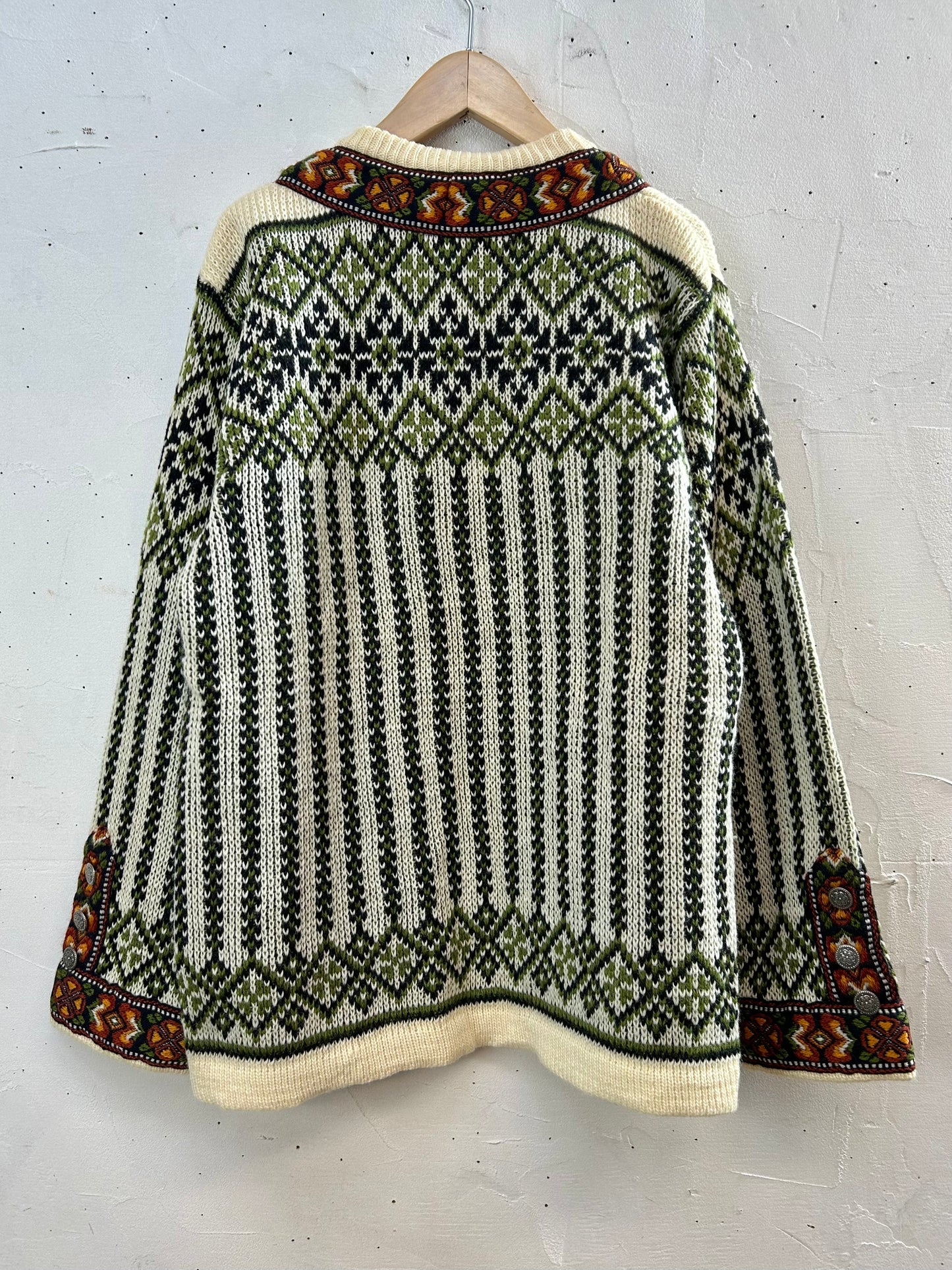 Vintage Nordic Knit Cardigan  MADE IN NORWAY [A29290]