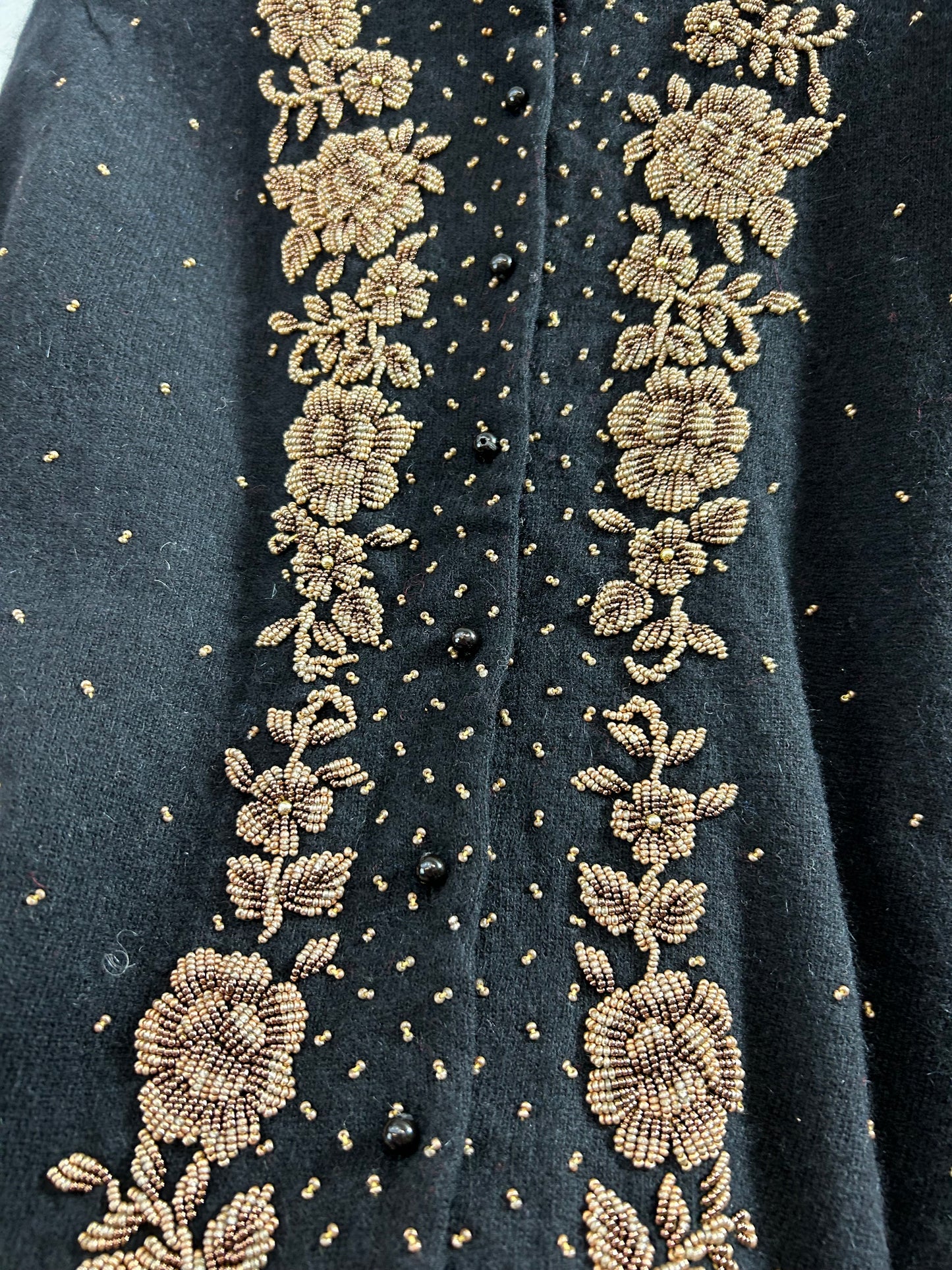 Vintage Beads Embroidered Knit Cardigan [L29061]