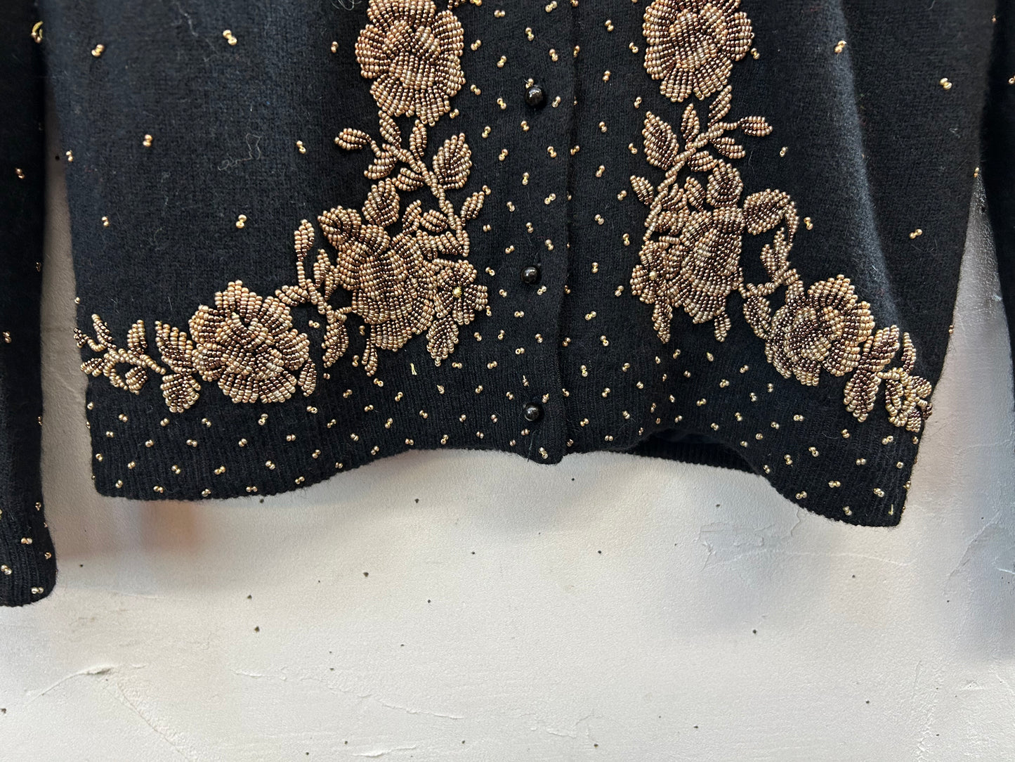 Vintage Beads Embroidered Knit Cardigan [L29061]