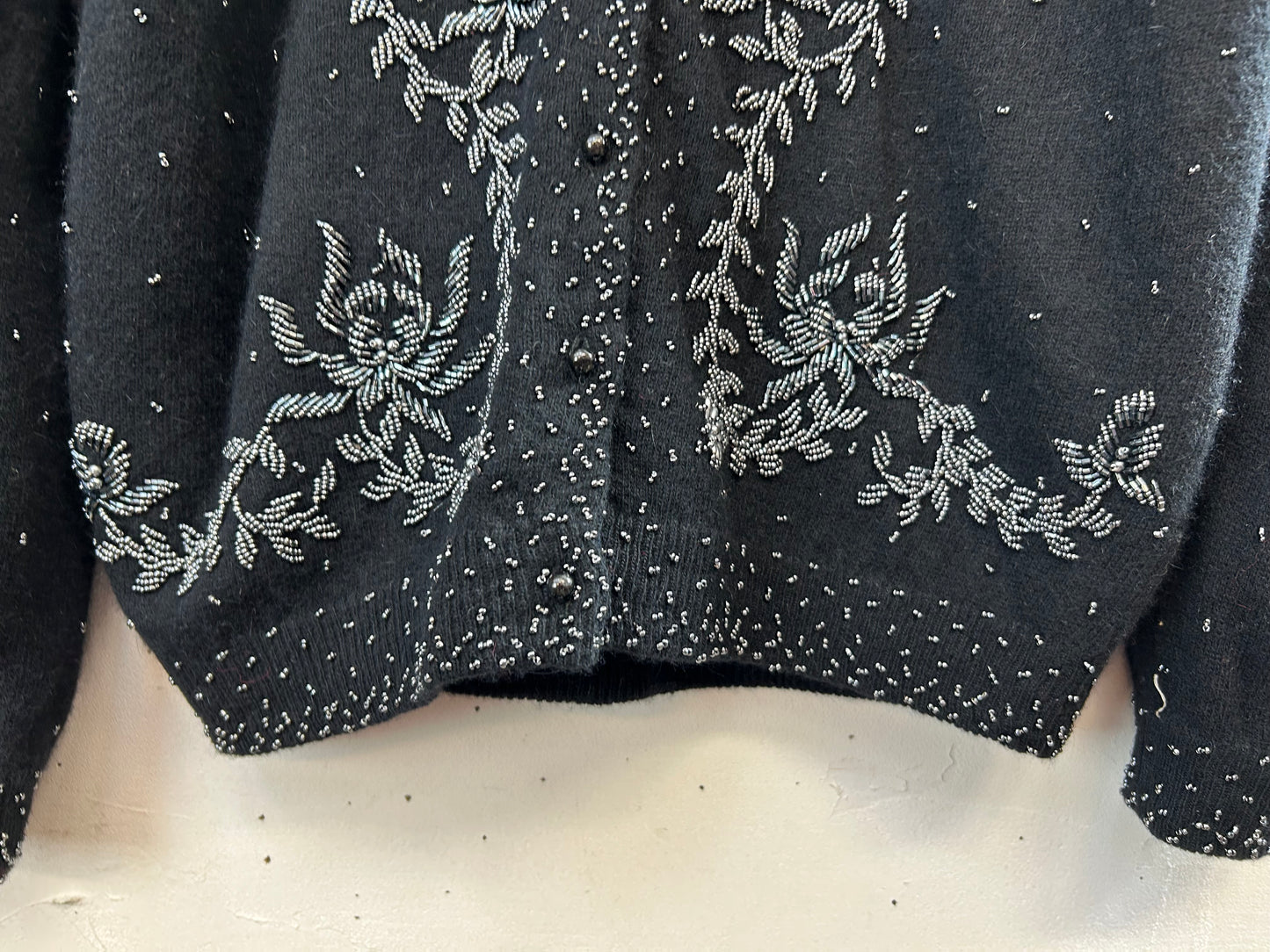 Vintage Beads Embroidered Knit Cardigan [L29060]