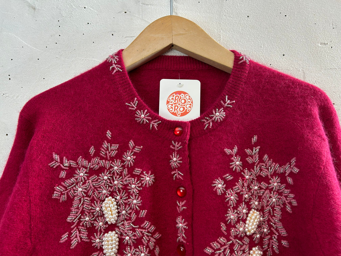 Vintage Beads Embroidered Knit Cardigan [L29059]