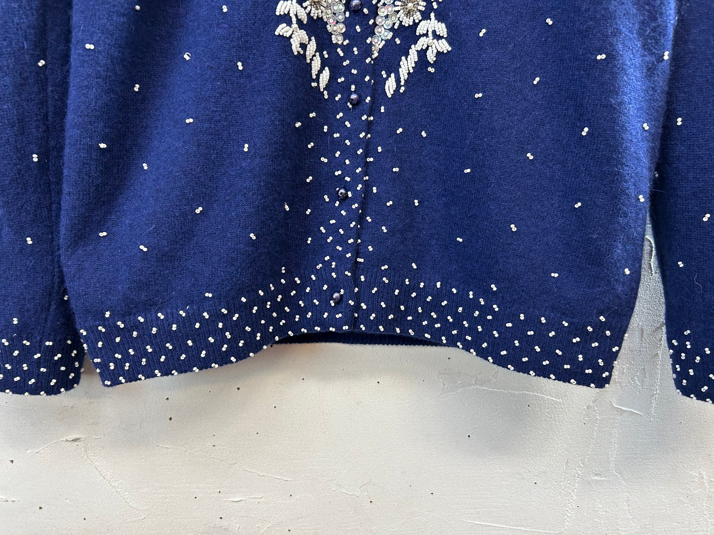 Vintage Beads Embroidered Knit Cardigan [L29058]