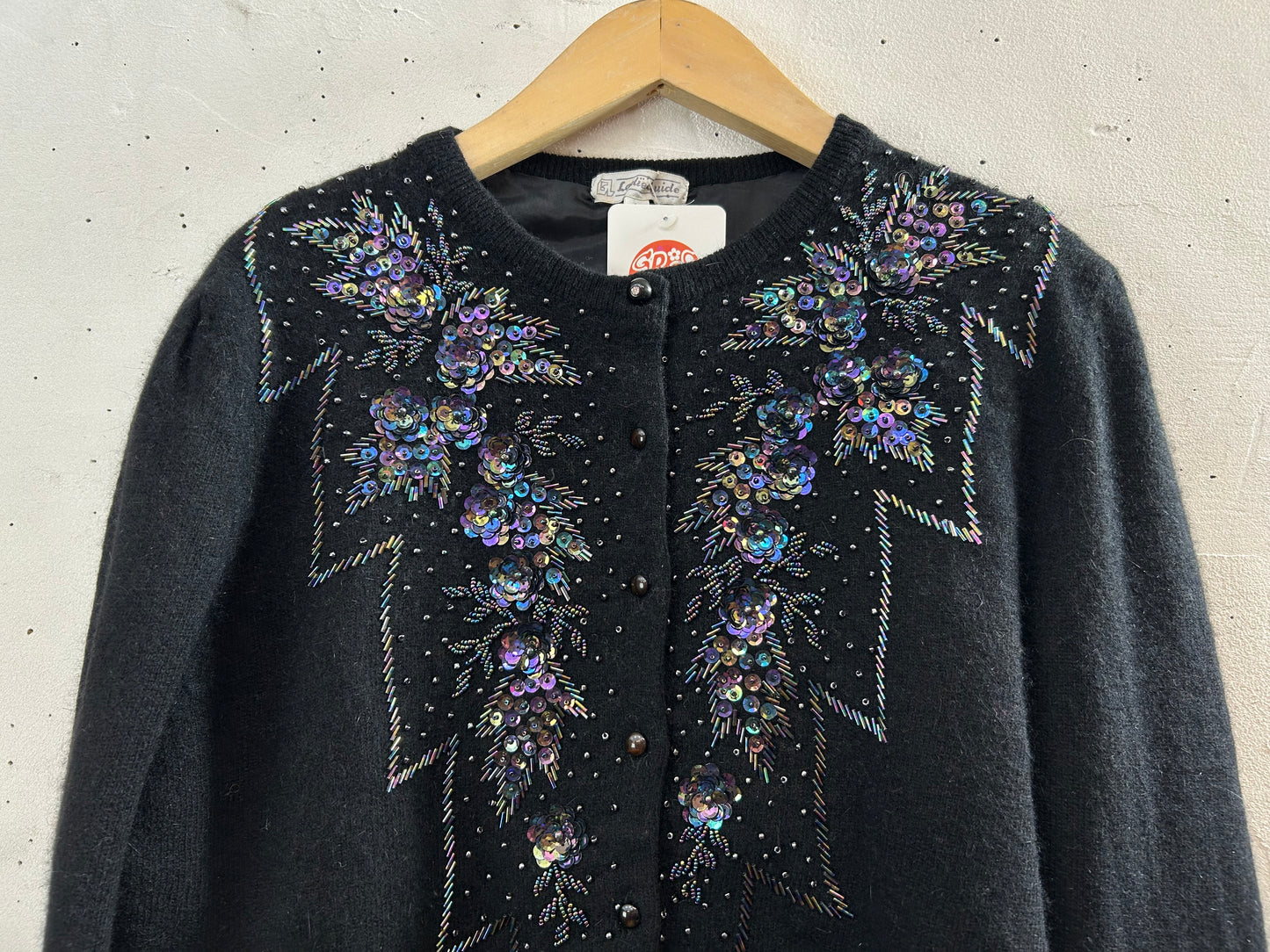 Vintage Beads Embroidered Knit Cardigan [L29056]