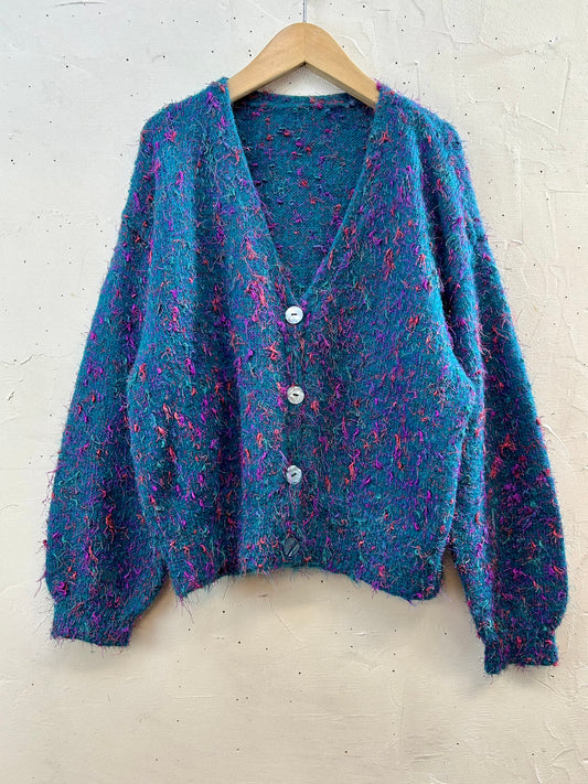 Vintage Shaggy Knit Cardigan [J28614]