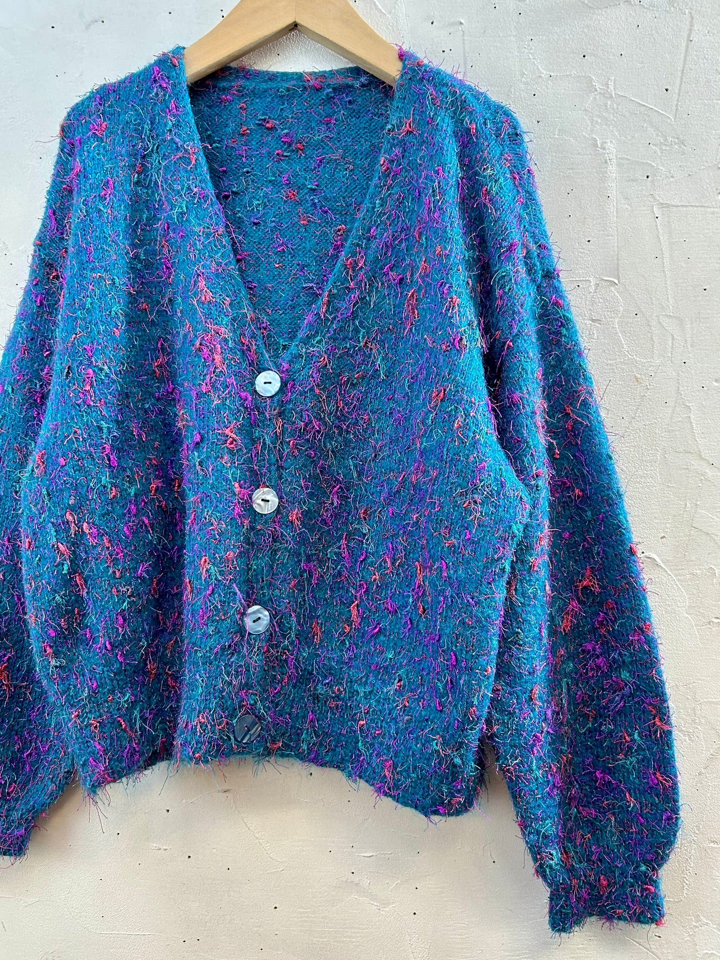 Vintage Shaggy Knit Cardigan [J28614]