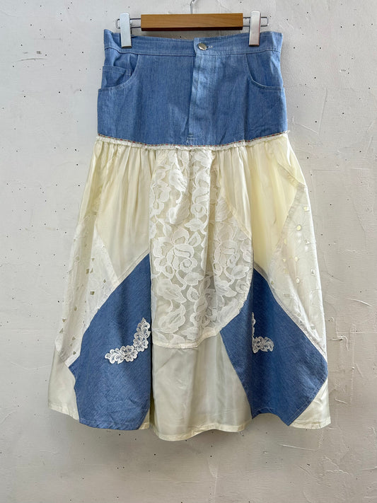 Vintage Patchwork Skirt MADE IN FRANCE [A29286]