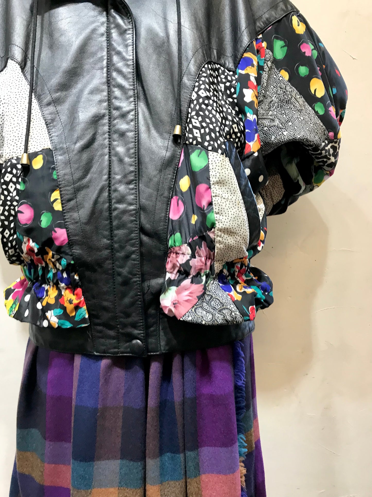 ’80s Vintage Leather Patchwork Jacket [A25981]