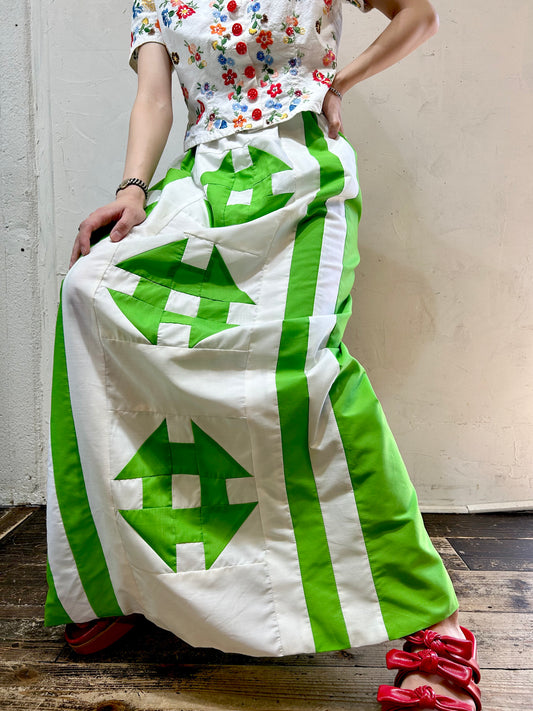 '70s Vintage Patchwork Skirt [H24822]