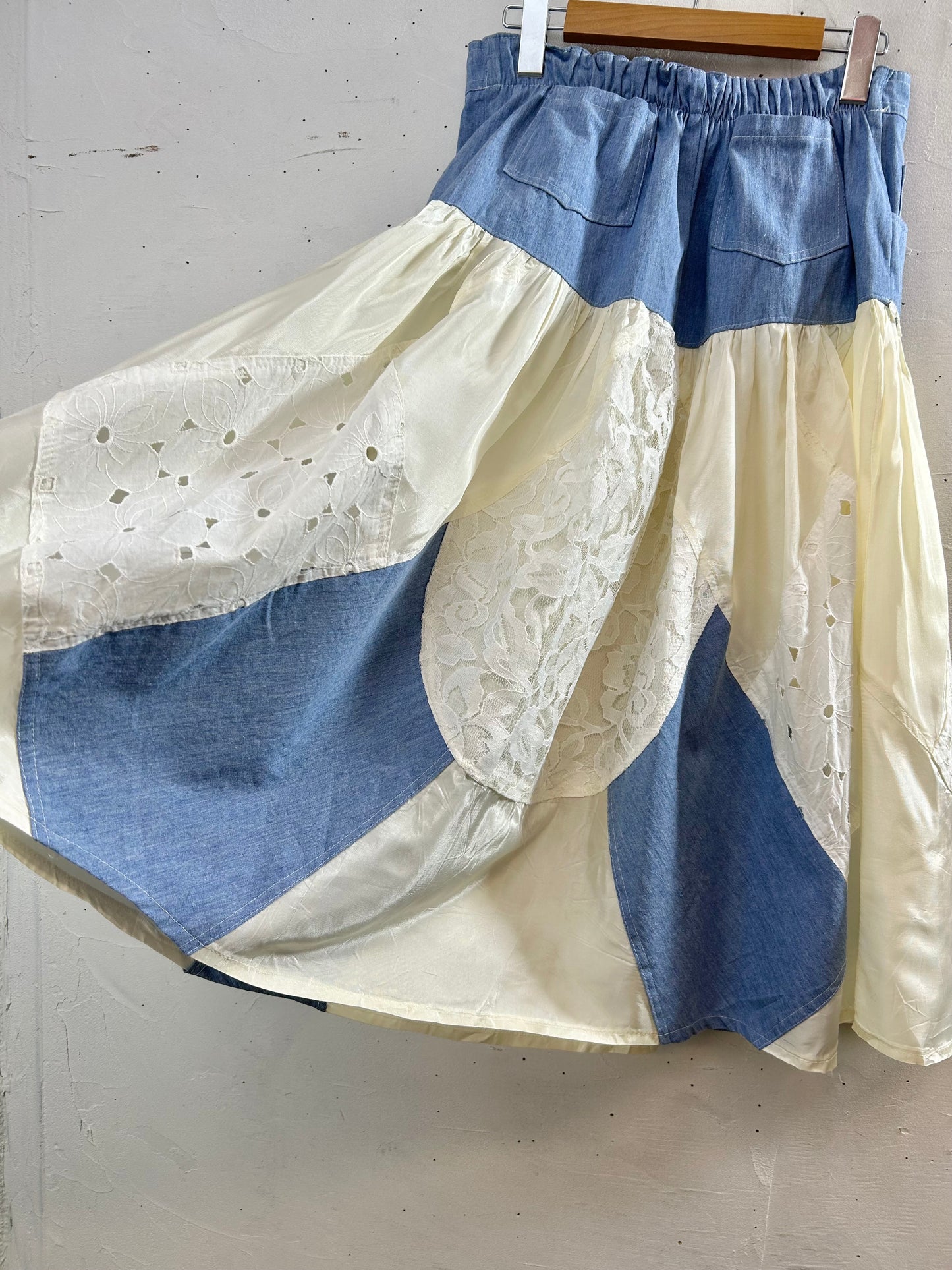 Vintage Patchwork Skirt MADE IN FRANCE [A29286]