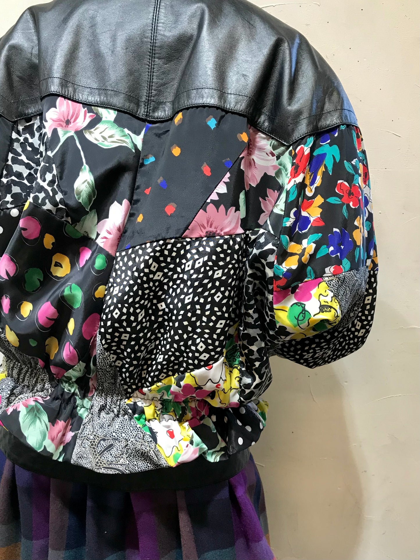 ’80s Vintage Leather Patchwork Jacket [A25981]