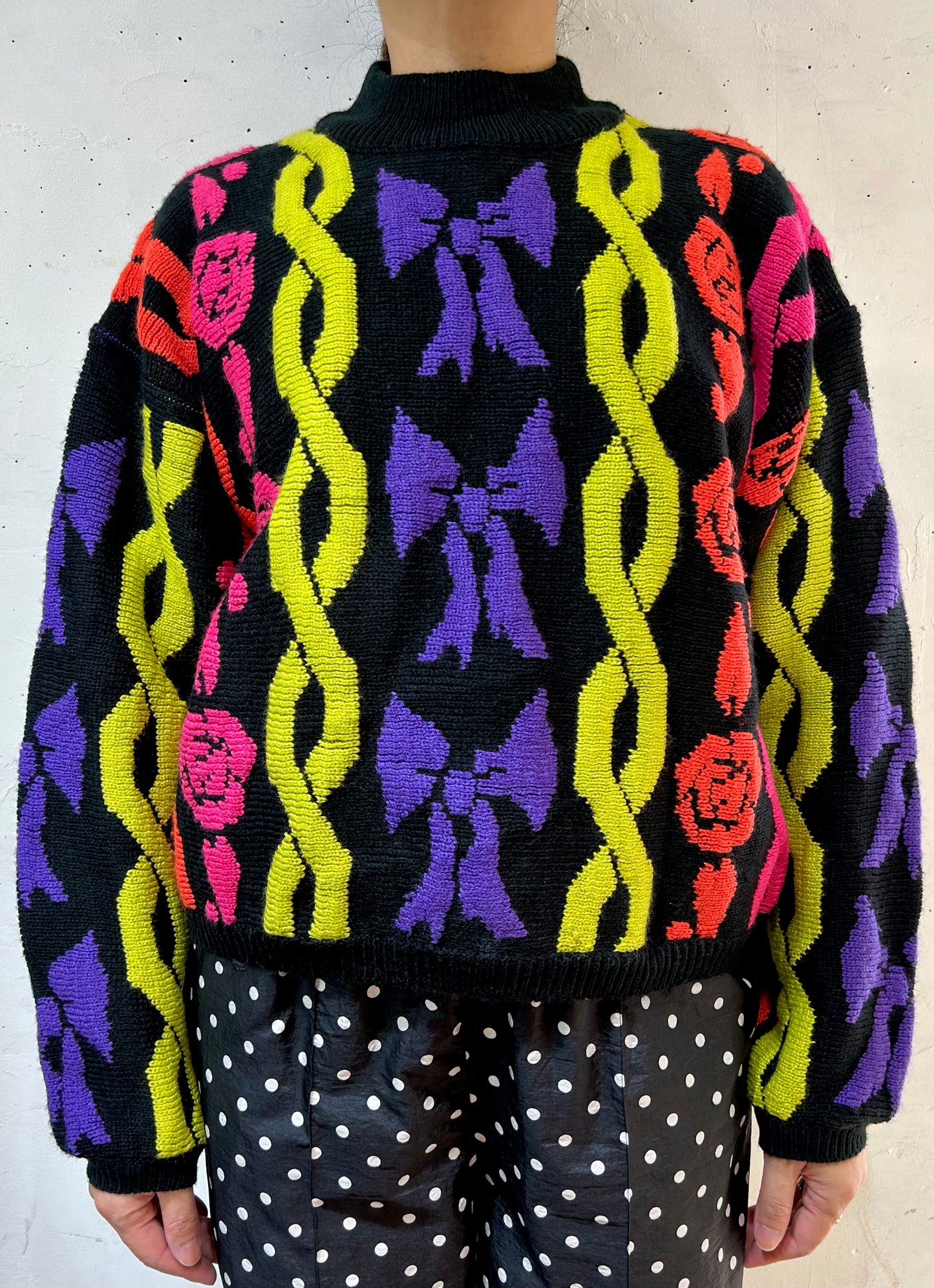 ’80s Vintage Fancy Knit Sweater [J25228]