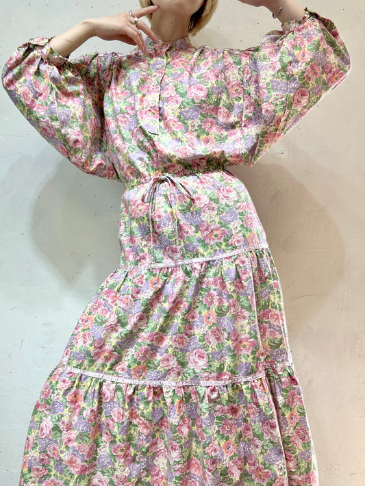 '70s Vintage Cotton Dress MADE IN USA [E27093]