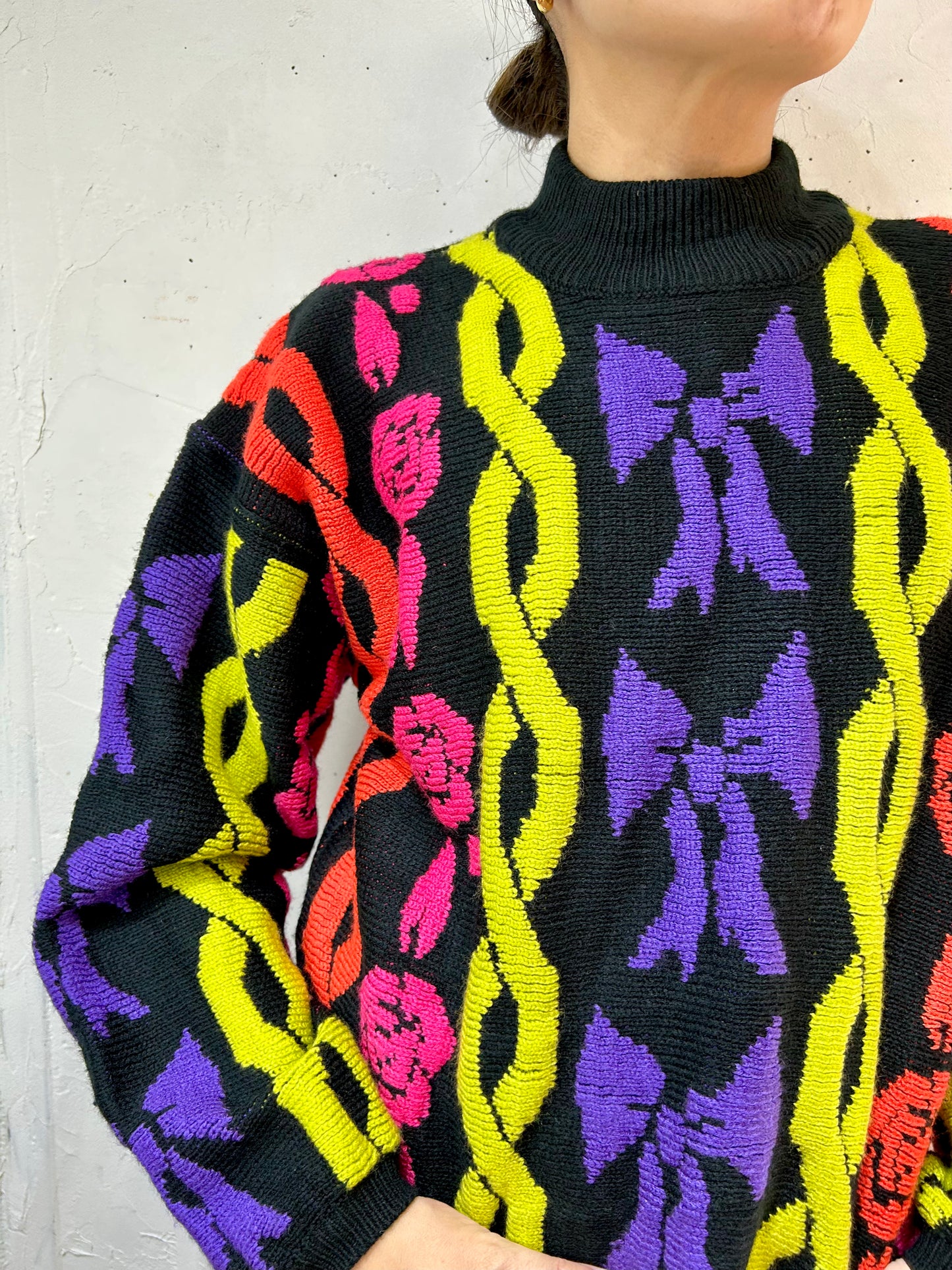 ’80s Vintage Fancy Knit Sweater [J25228]