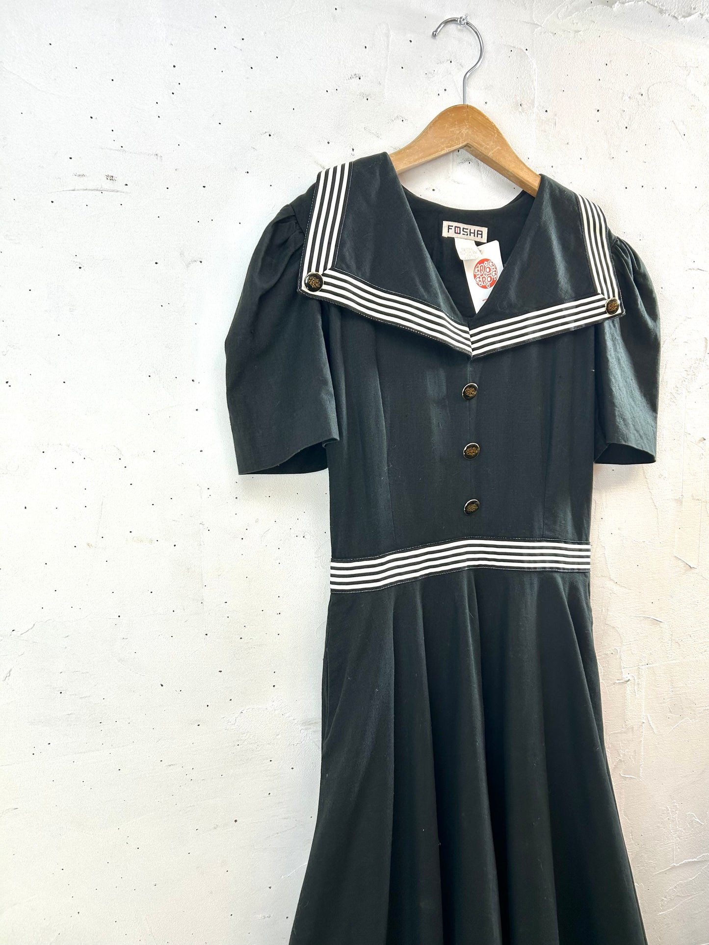 Vintage Sailor Collar Dress MADE IN USA [B29500]