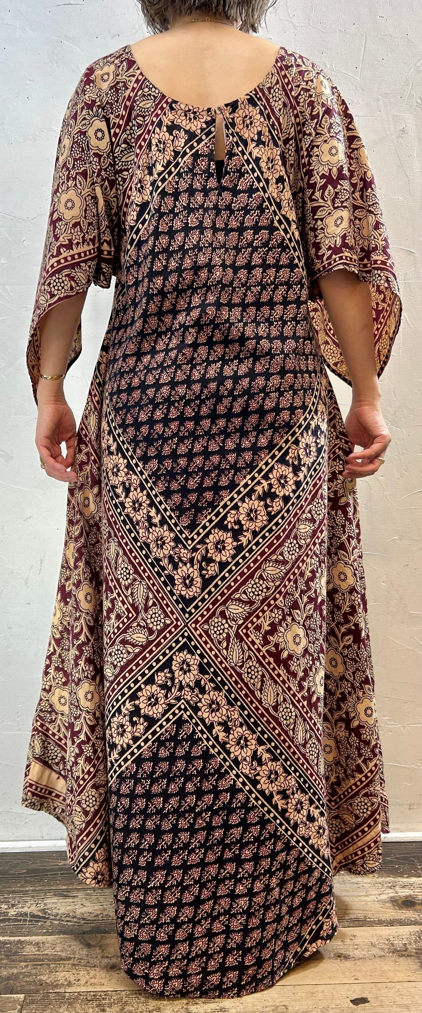 ’70s Vintage Block Print Dress [F27721]