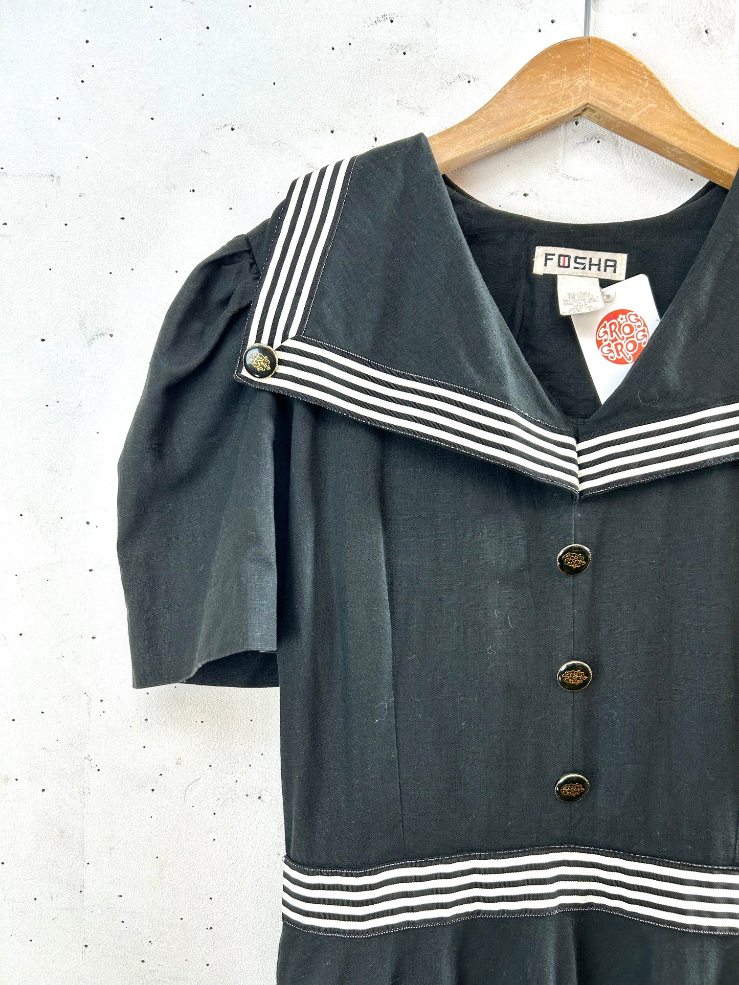 Vintage Sailor Collar Dress MADE IN USA [B29500]