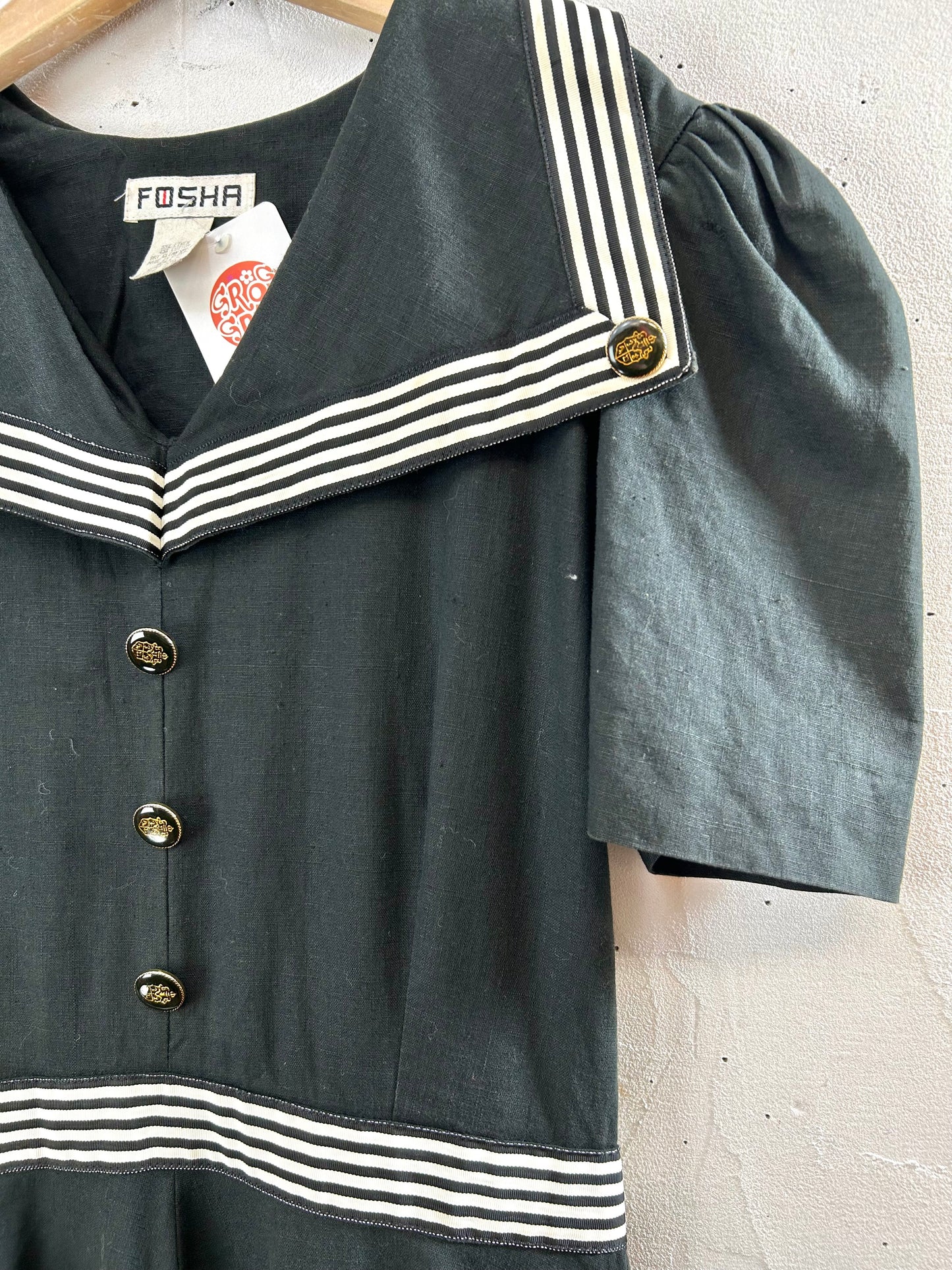 Vintage Sailor Collar Dress MADE IN USA [B29500]