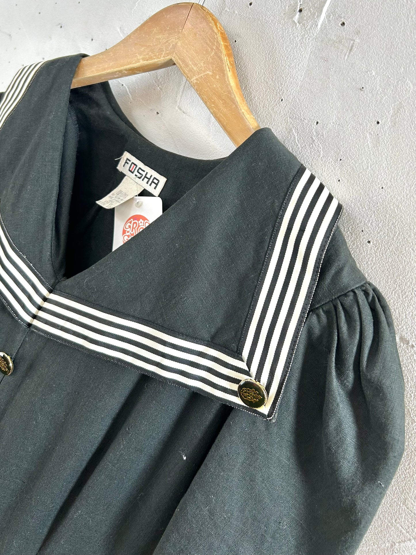 Vintage Sailor Collar Dress MADE IN USA [B29500]