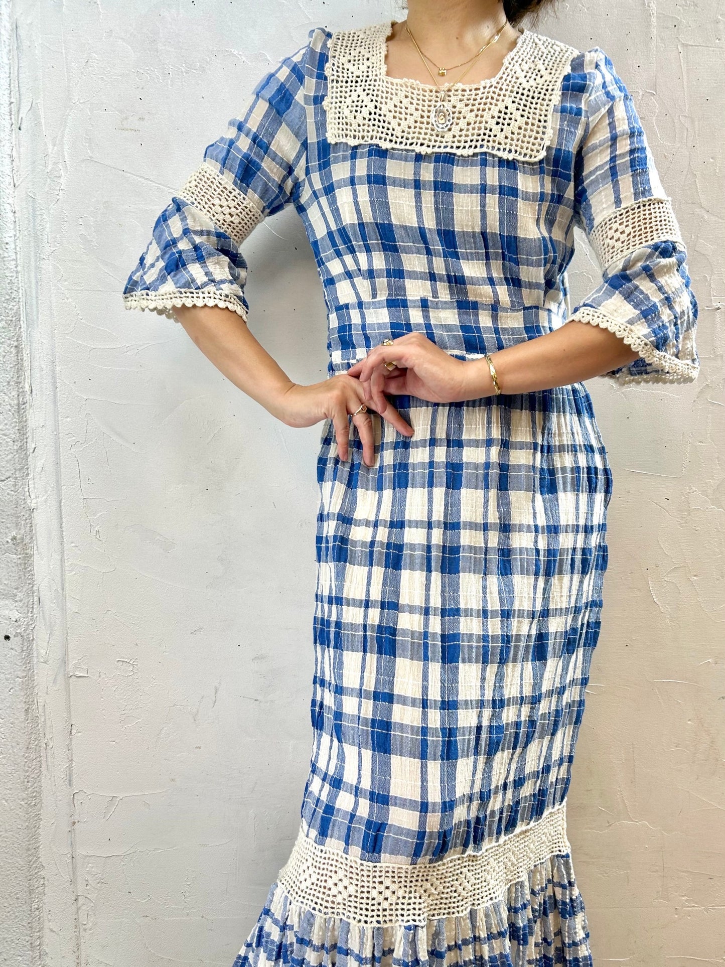 Vintage Plaid Dress [H28137]