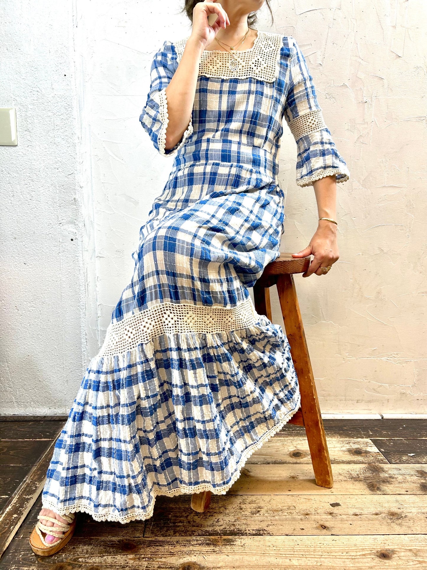 Vintage Plaid Dress [H28137]