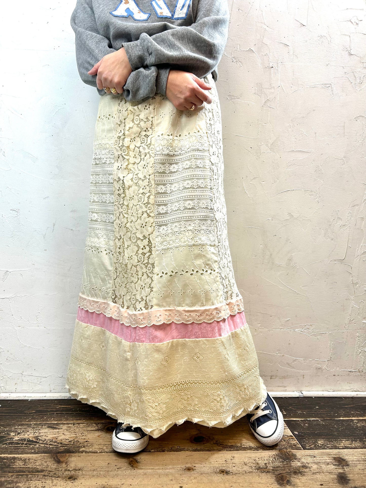 ’70s Vintage Patchwork Skirt [L29066]