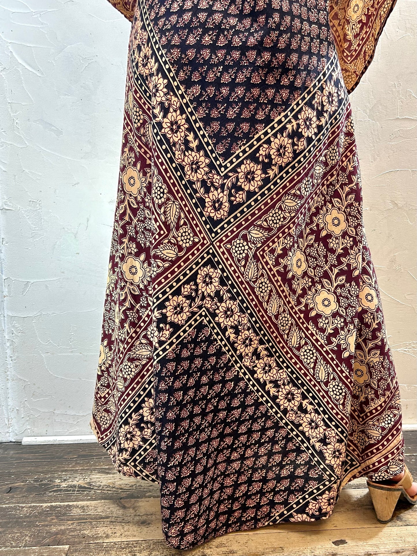 ’70s Vintage Block Print Dress [F27721]