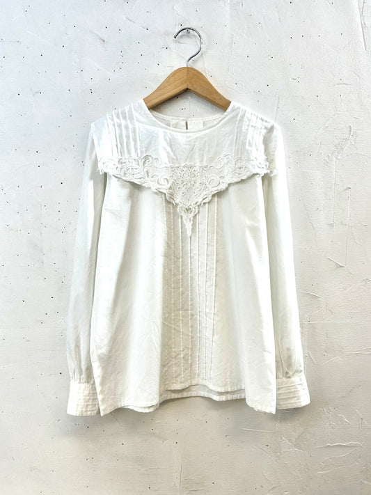 Vintage White Blouse　 [I28401］