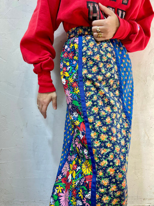 ’70s Vintage Patchwork Skirt [J25224]