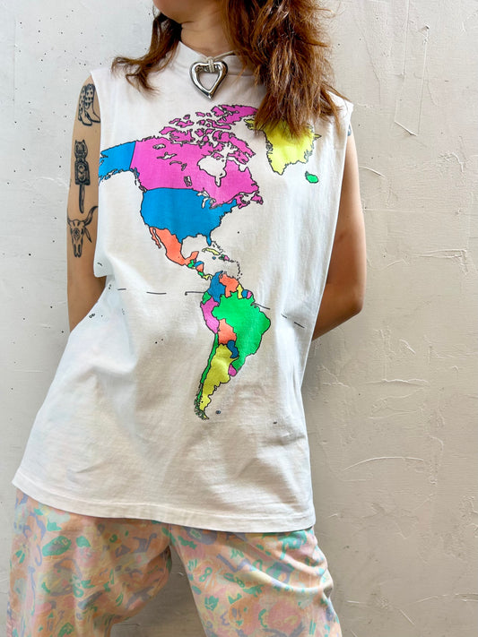 '80s Vintage T-Shirt MADE IN USA 〜The Traveller WORLD SHIRT〜 [G27860]