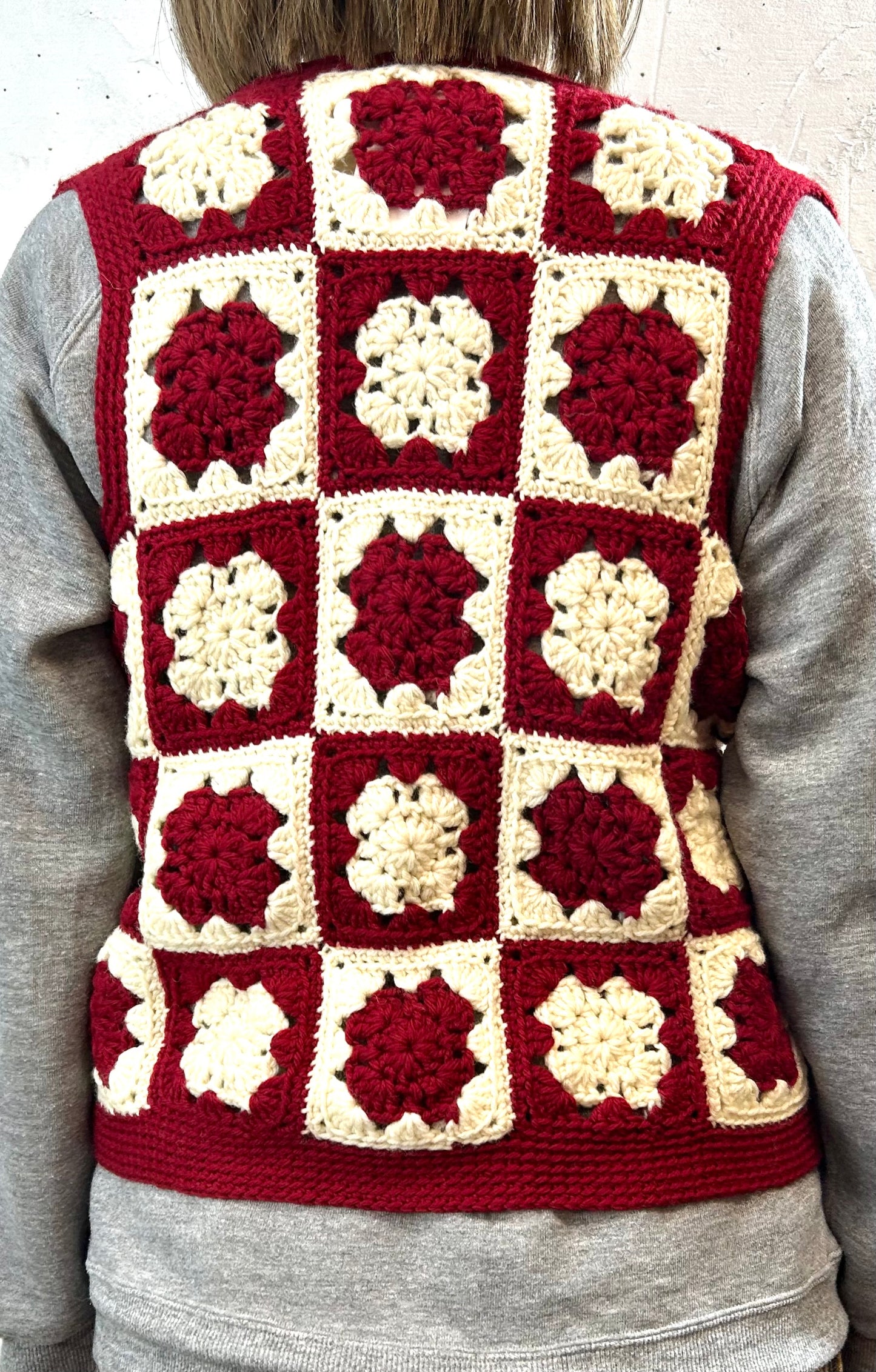 Vintage Granny Square Vest [L29067]