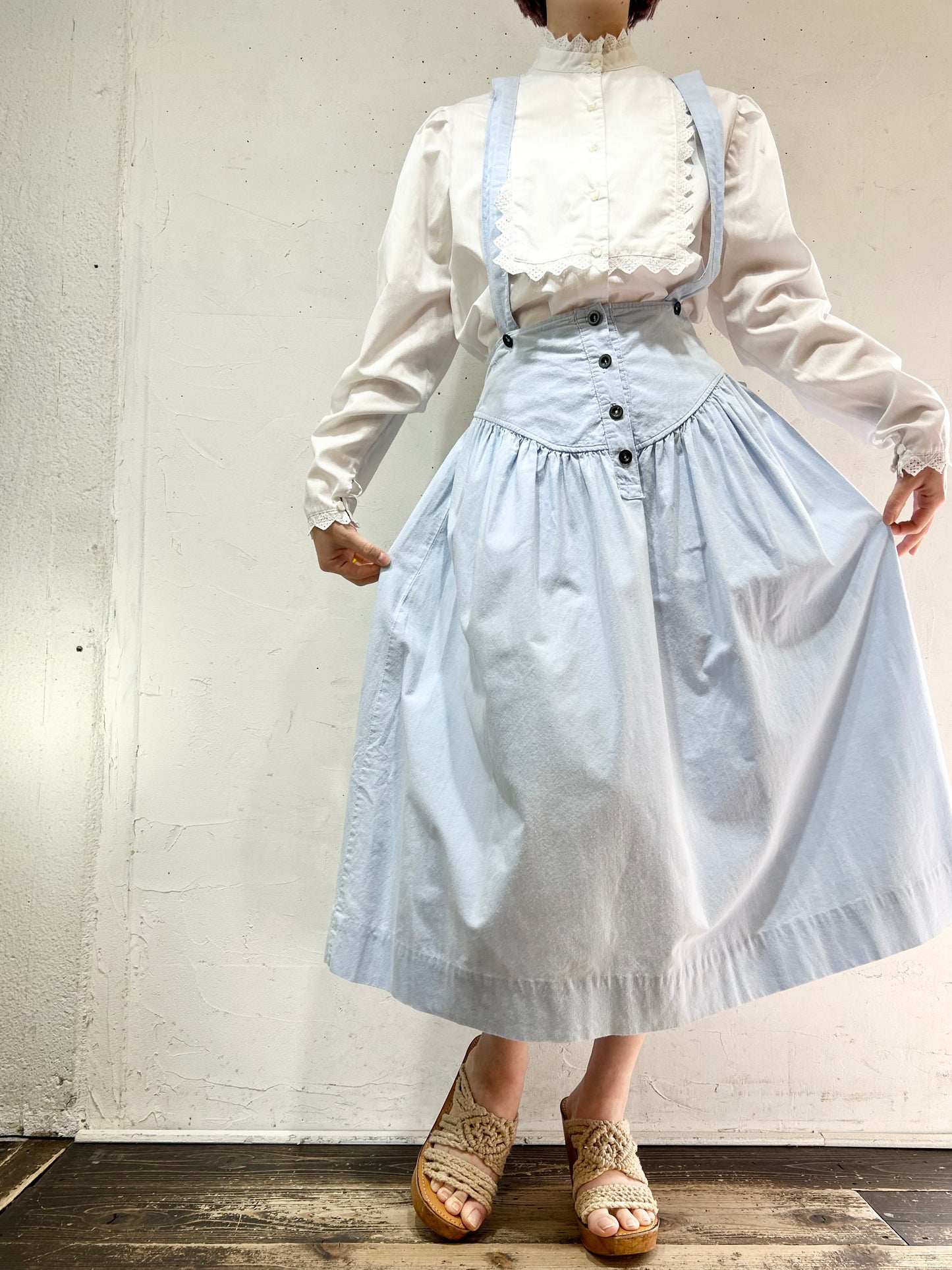 Vintage Cotton Skirt MADE IN USA [C26677]