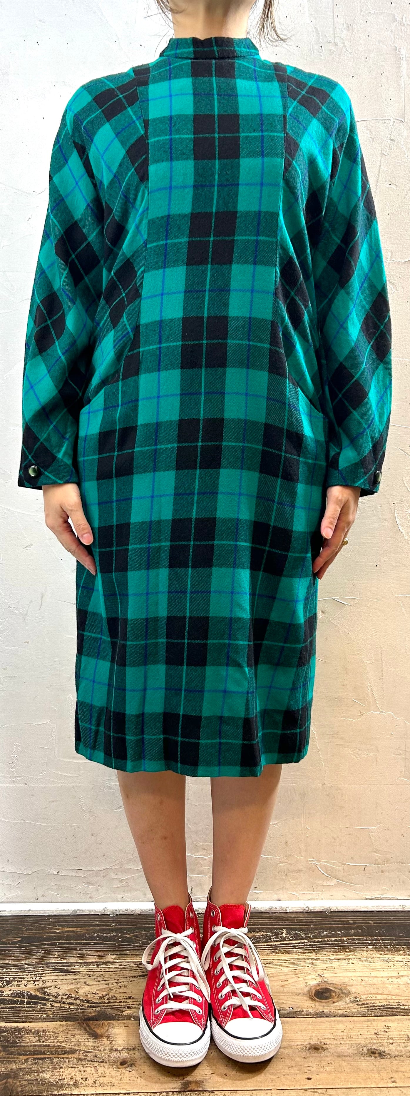 Vintage Plaid Dress [J28628]
