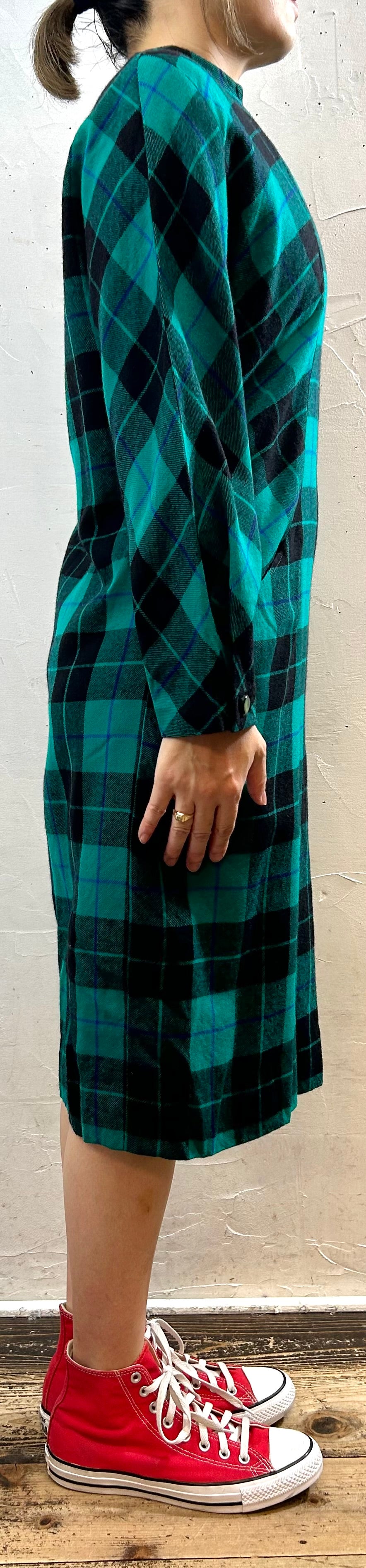 Vintage Plaid Dress [J28628]