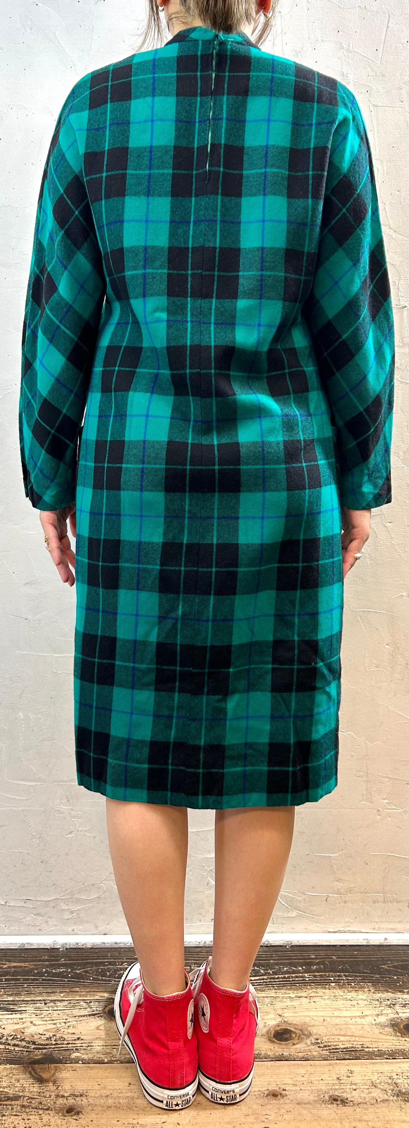 Vintage Plaid Dress [J28628]