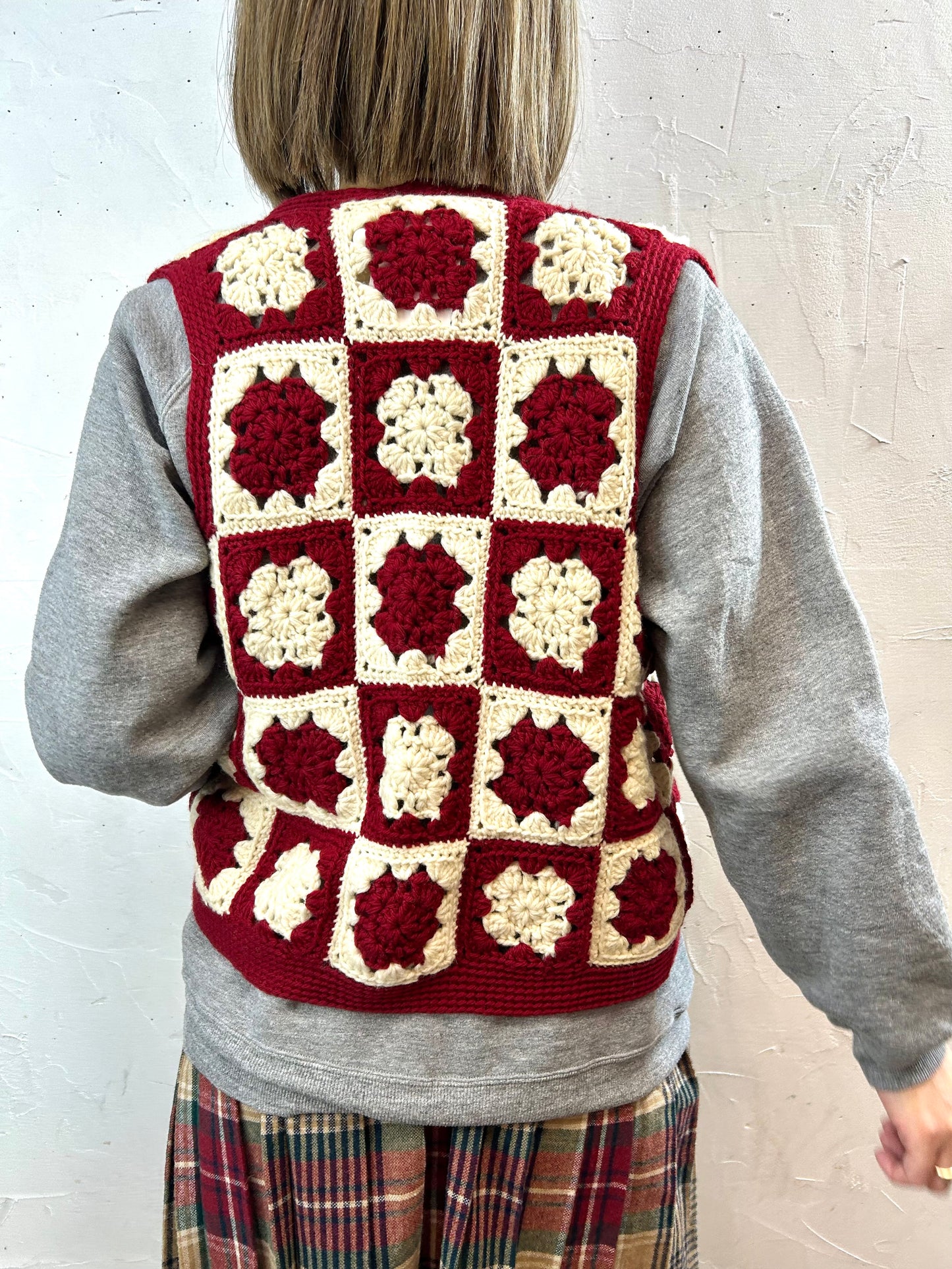 Vintage Granny Square Vest [L29067]