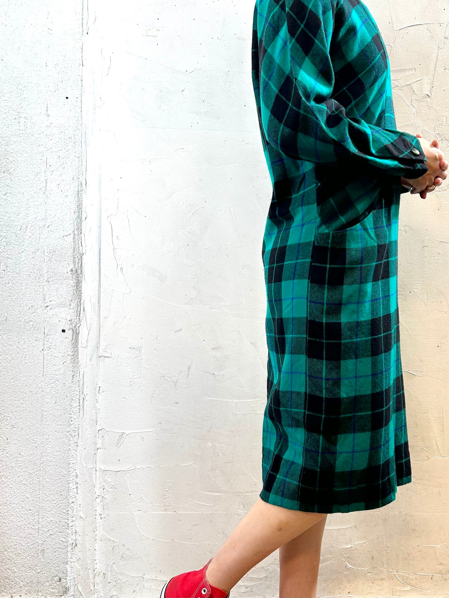 Vintage Plaid Dress [J28628]