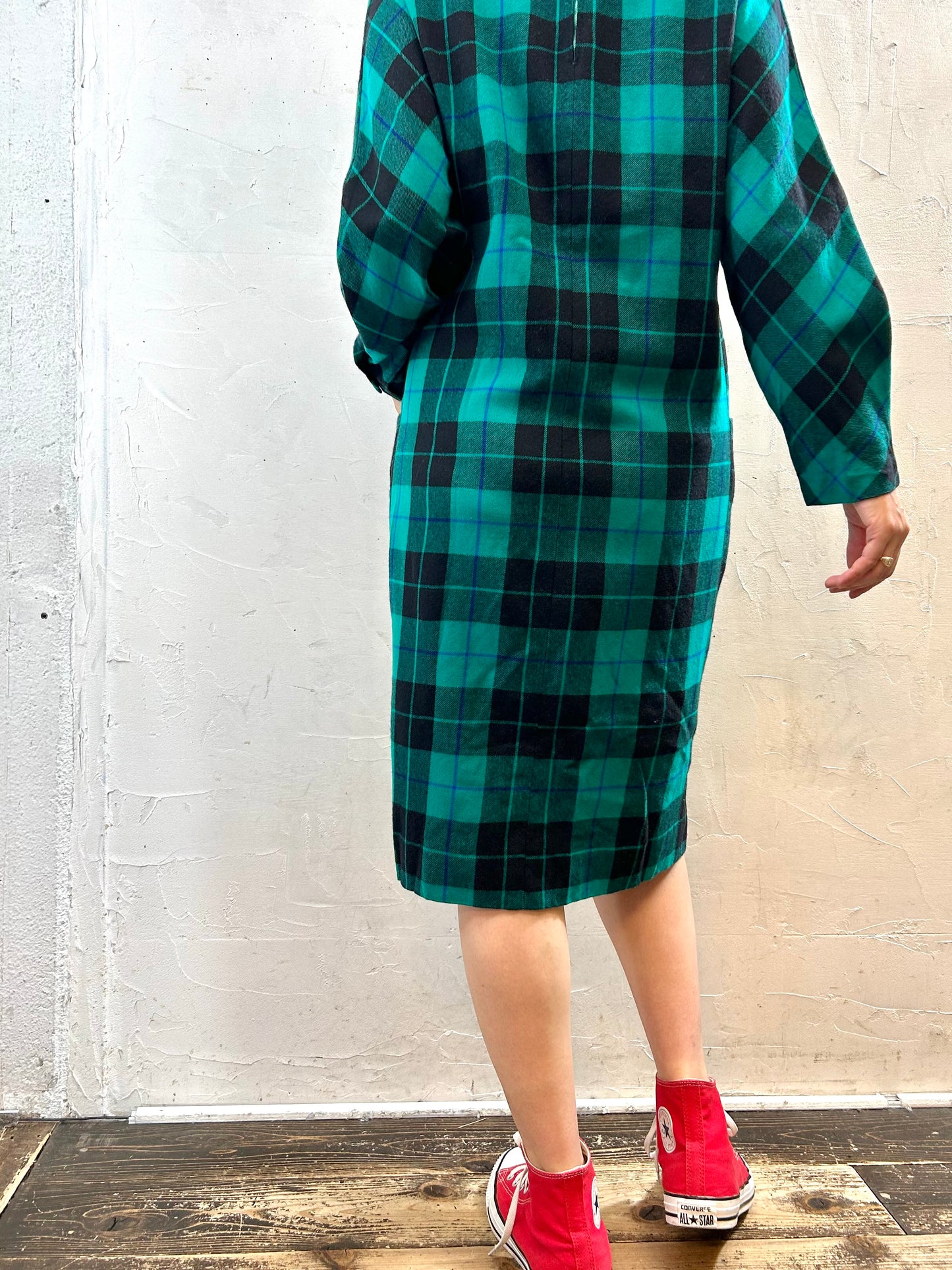 Vintage Plaid Dress [J28628]