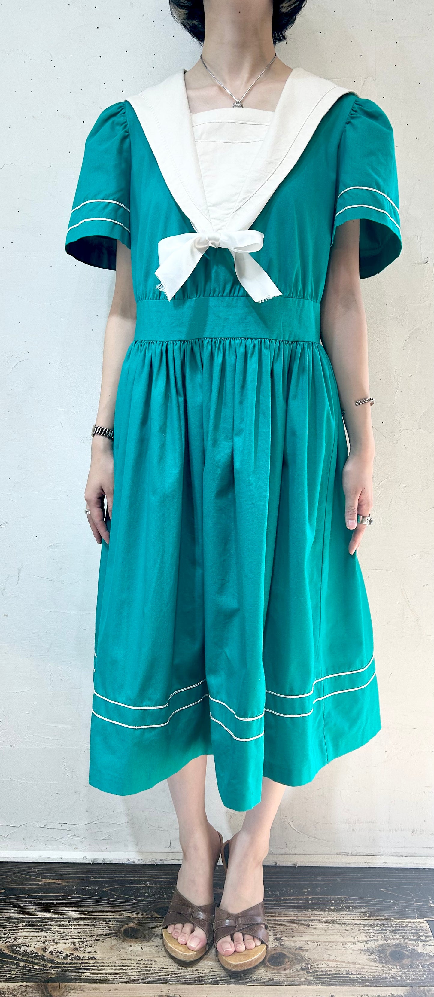 Vintage Sailor collar Dress 〜MISTY LANE〜 [H24829]