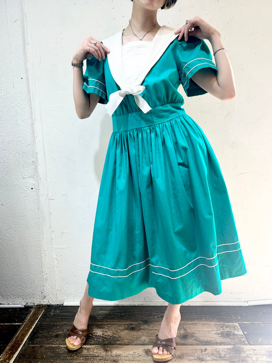 Vintage Sailor collar Dress 〜MISTY LANE〜 [H24829]