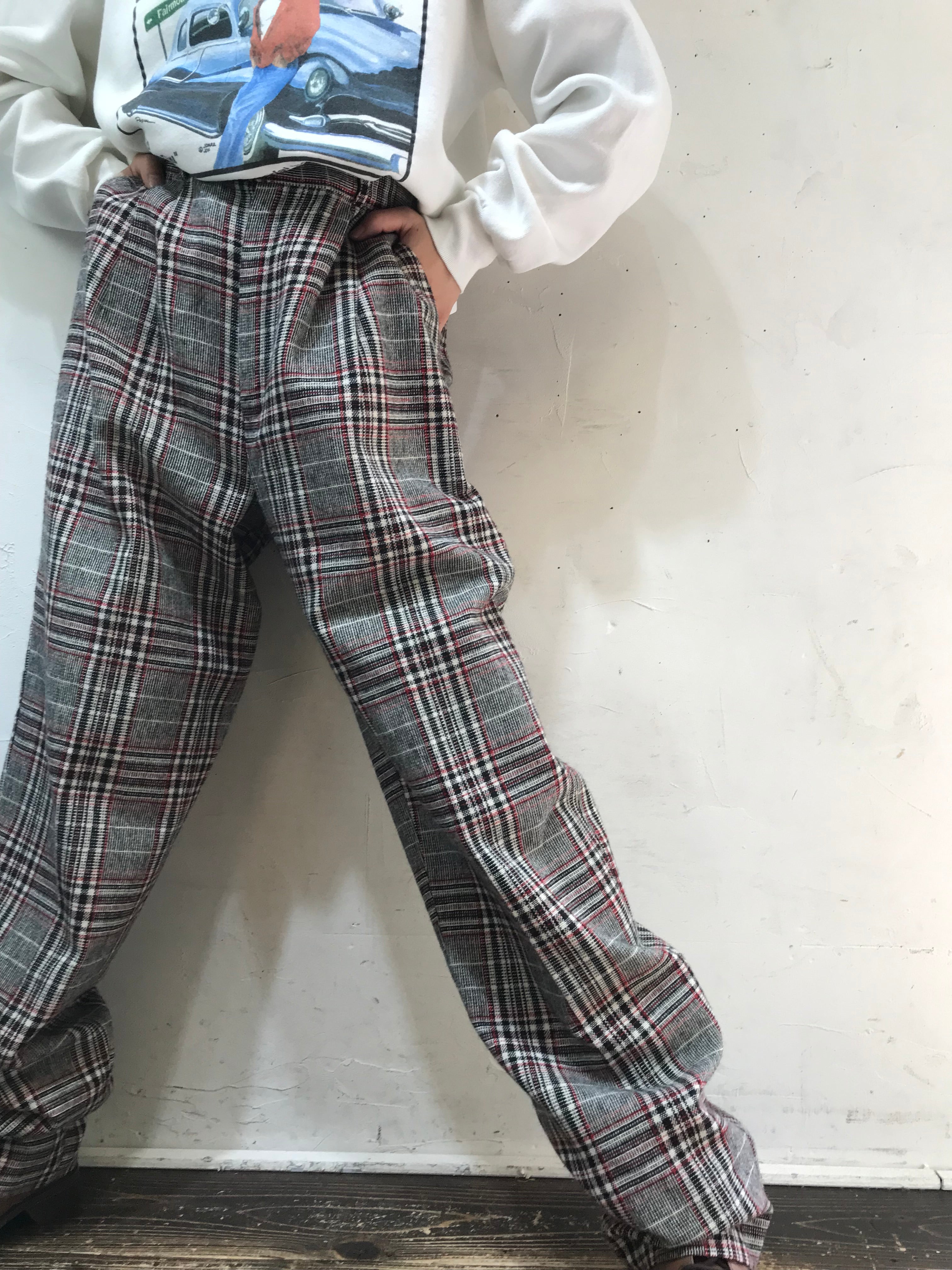 Vintage Wide Check Pants