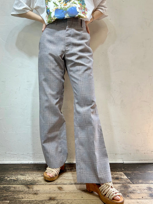 ’70s Vintage Plaid Pants [E27097]