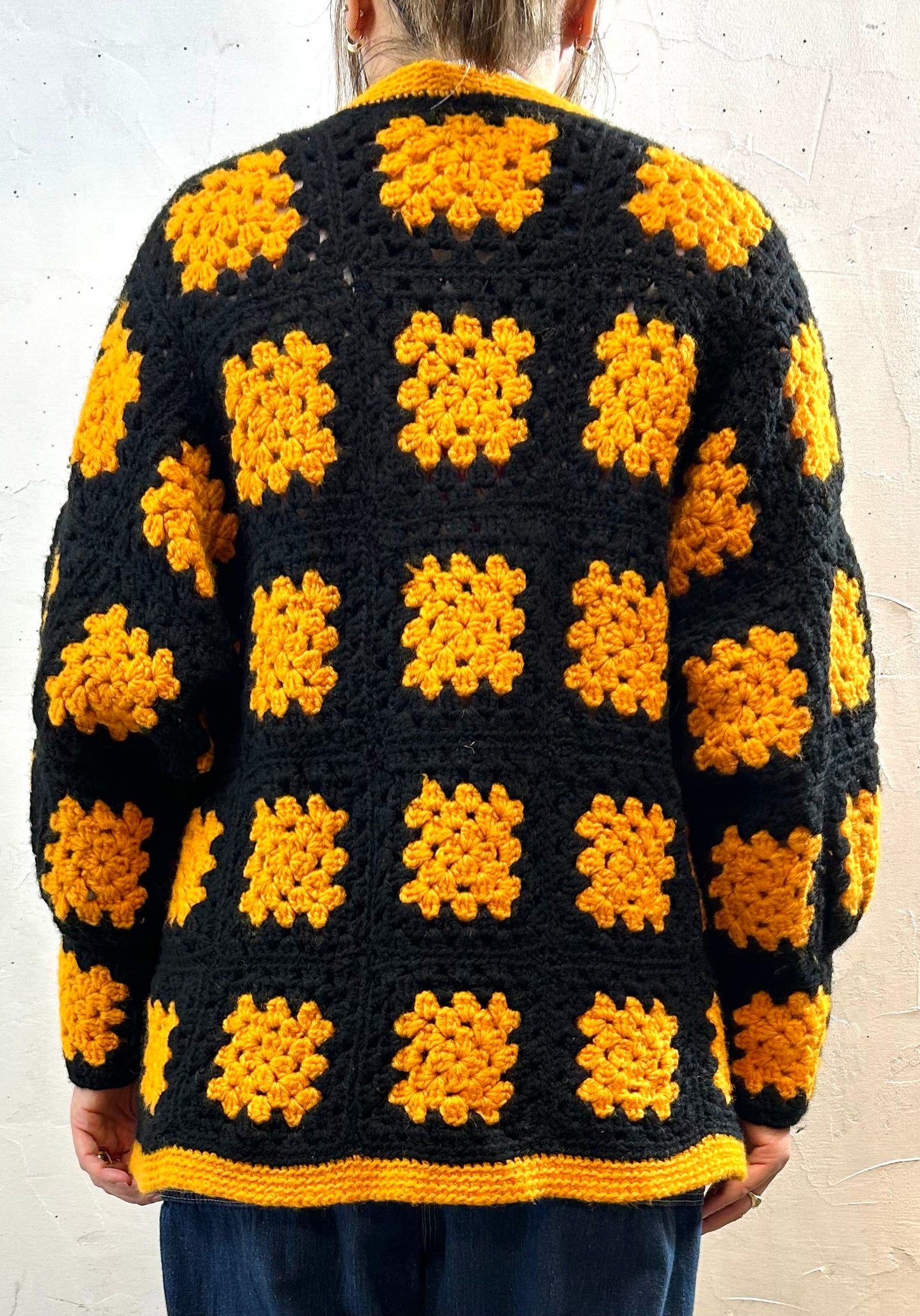 Vintage Granny Square Knit cardigan [J28626]